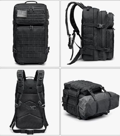 Mochila táctica de 40L, 3 días de supervivencia garantizado.