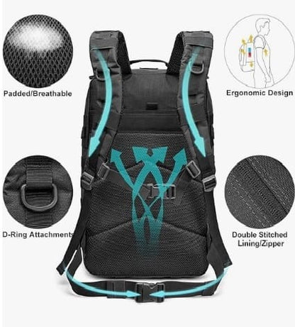 Mochila táctica de 40L, 3 días de supervivencia garantizado.